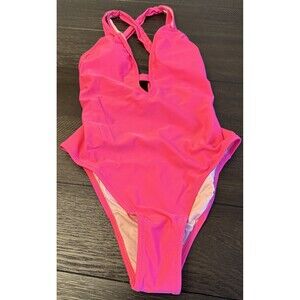 Nwt Womens Cupshe Hot Pink One Piece Bathing Suit Small